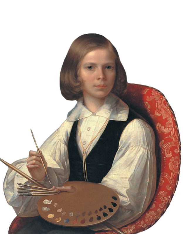 Boy with paints